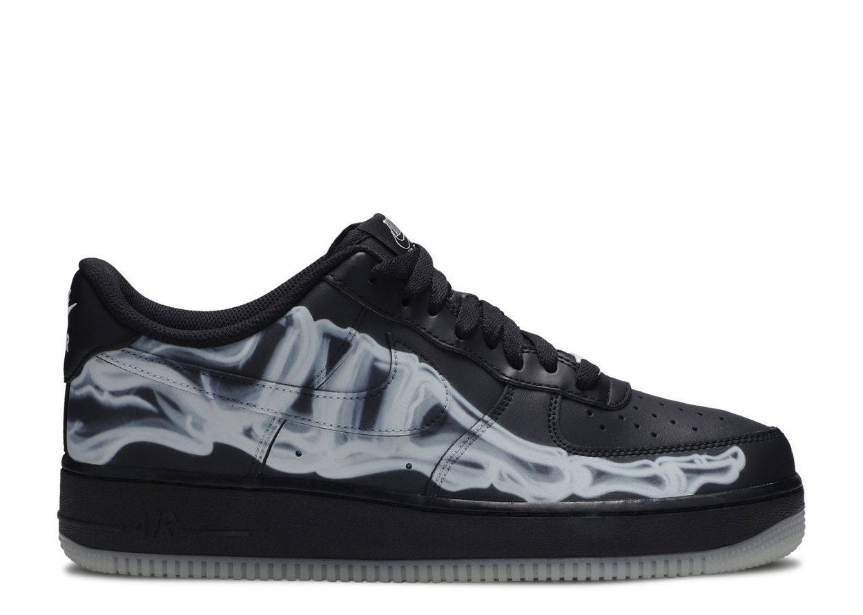 Nike Air Force 1 Low 'Black Skeleton Halloween' (2019) - SoleTradesCo